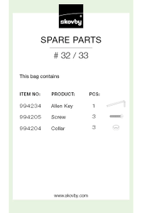 Beslagspose til Skovby Bord #32 / 33